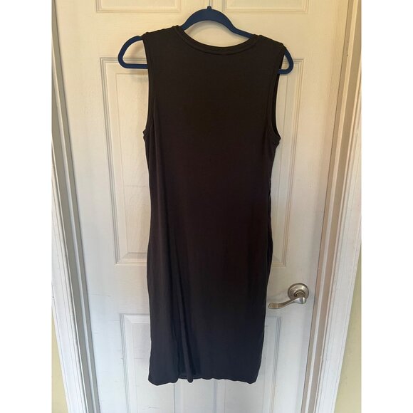 Athleta Side Rushed Grey Sleeveless Midi Length Dress Size Medium Tall - Picture 5 of 9